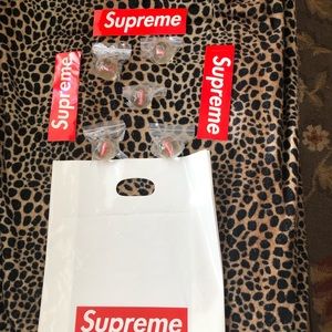 FW18 Supreme balls, bogo stickers, and bag